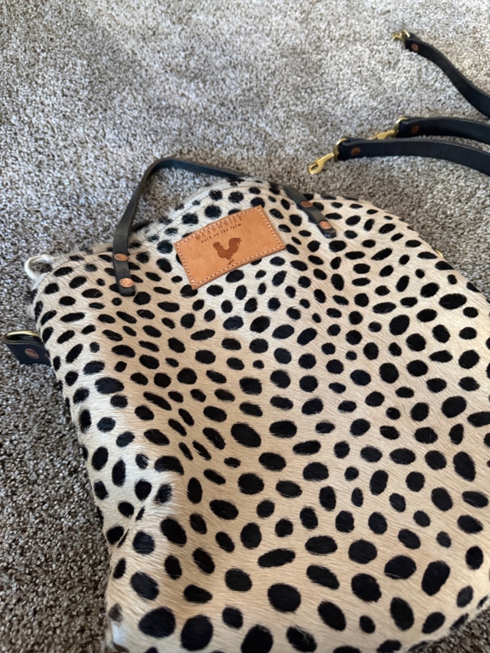 Meanwhile Back on the Farm Cheetah Hair purse/backpack - Picture 4 of 7